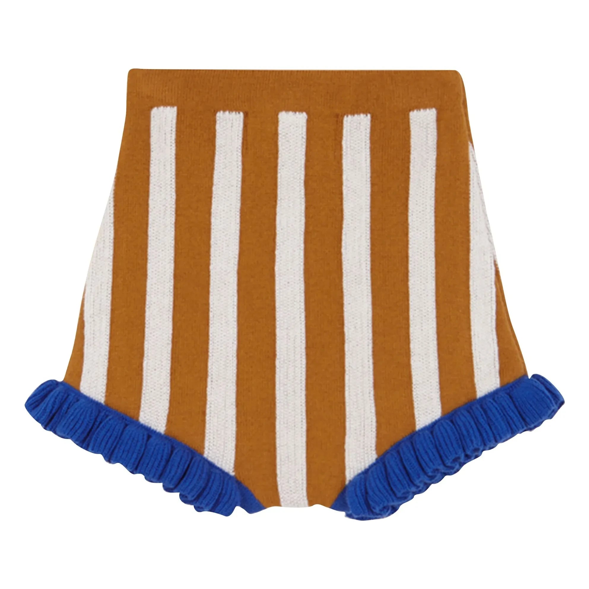 birinit - Short con volantes de jacquard a rayas | Caramelo