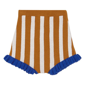 birinit - Short con volantes de jacquard a rayas | Caramelo