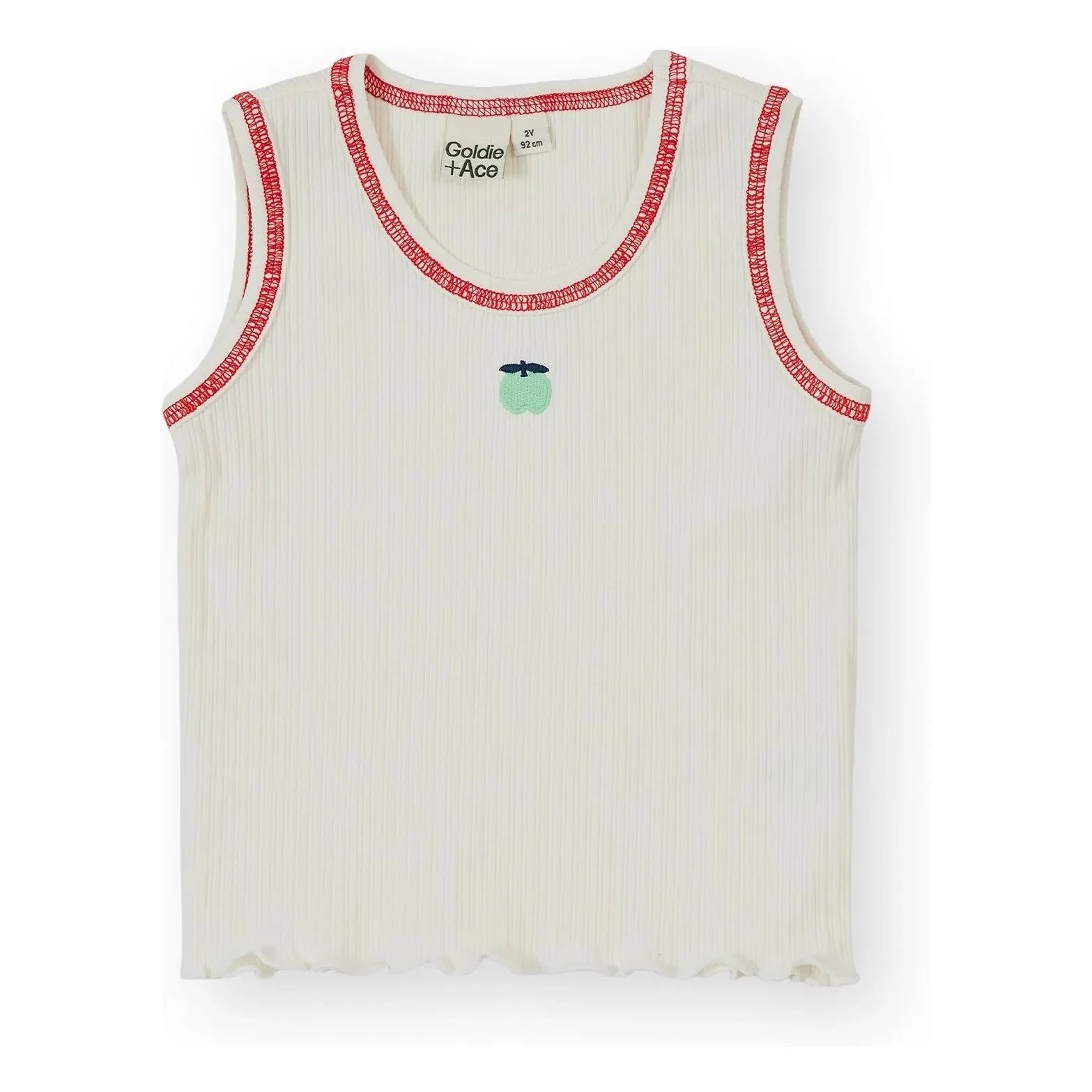 Goldie + Ace - Camiseta de tirantes acanalada Apple | Marfil