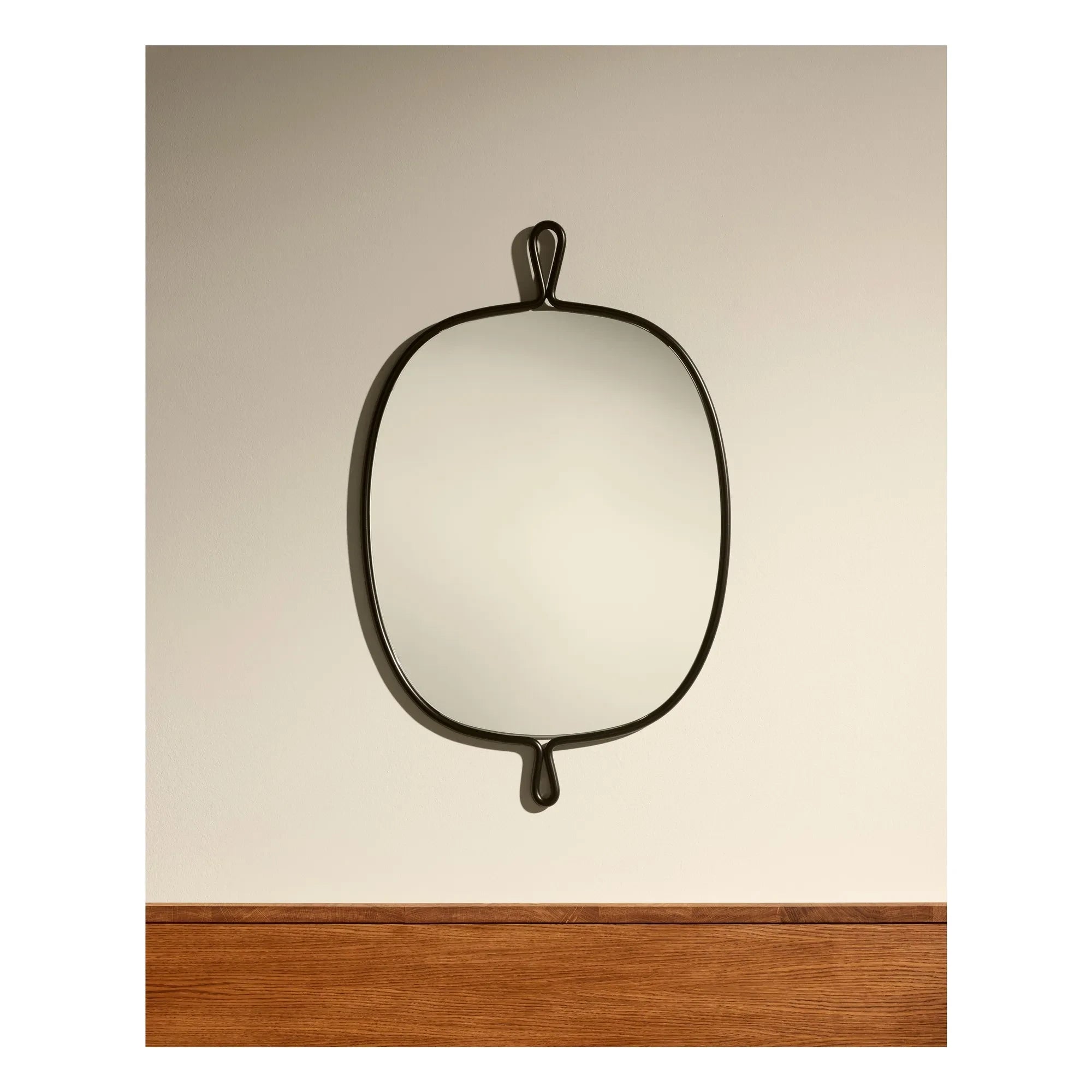 Maison Sarah Lavoine - Espejo Arpège de acero inoxidable cepillado | Negro
