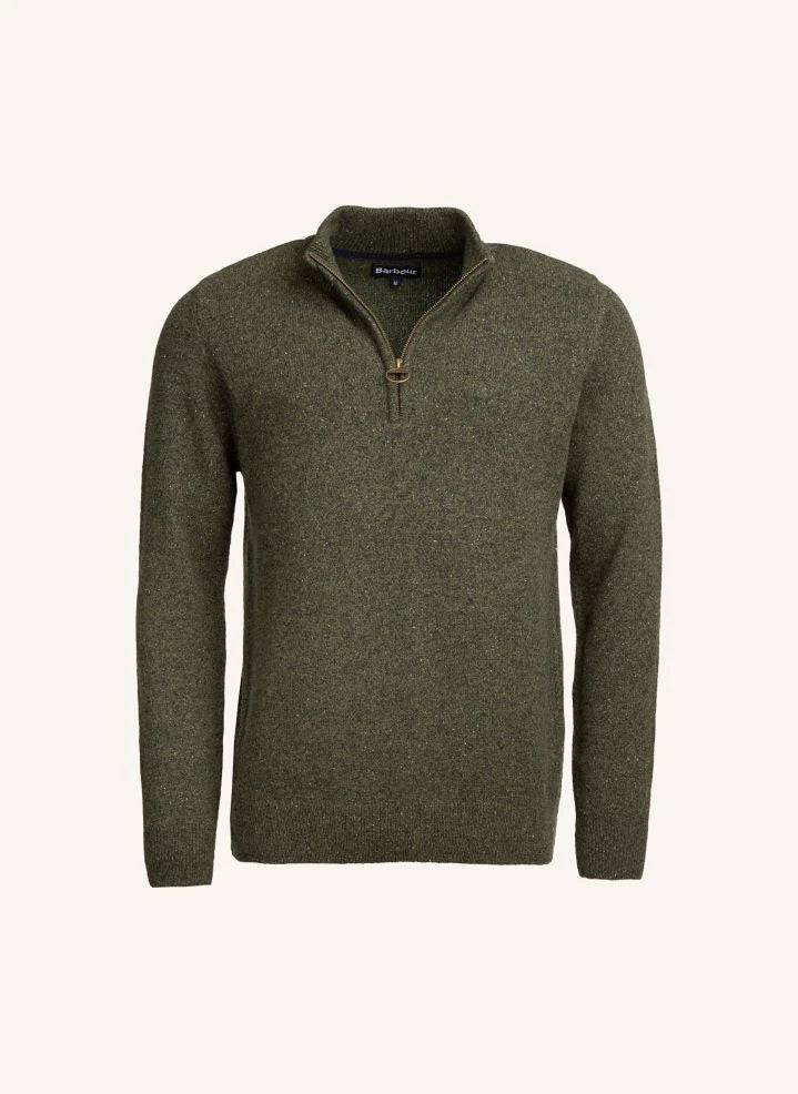 Barbour - Tisbury Essential Jersey con media cremallera | Oliva