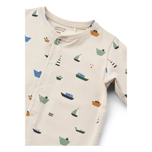 Liewood - Pijama Birk Bateaux Algodón Orgánico | Beige