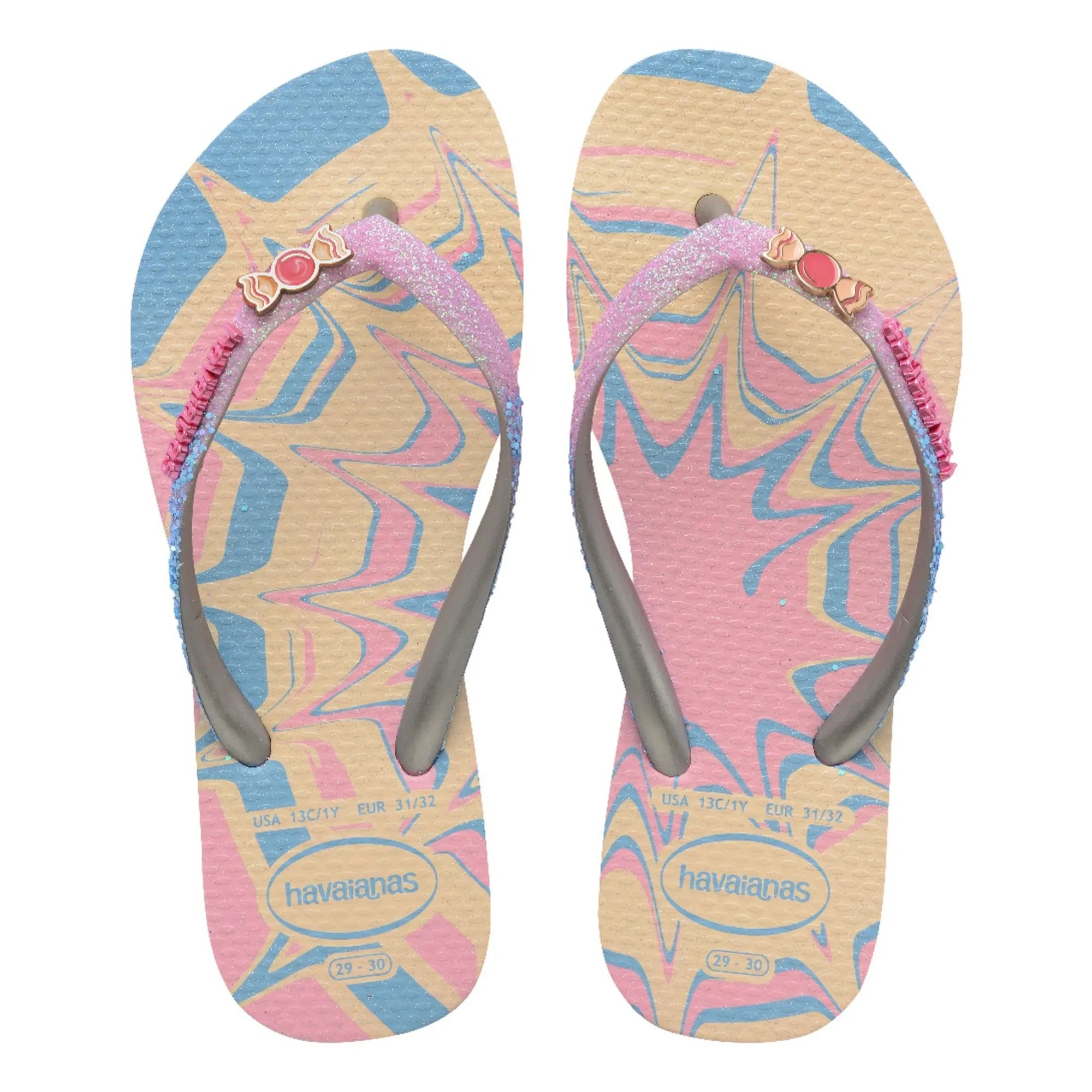 Havaianas - Slim Glitter Chanclas de dedo de moda | Rosa