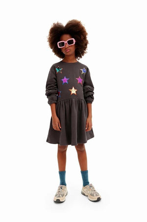 Vestido de Algodón para Niña Desigual