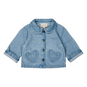 Louis Louise - Chaqueta vaquera Bonnie Baby con bolsillos en forma de corazón | Azul claro