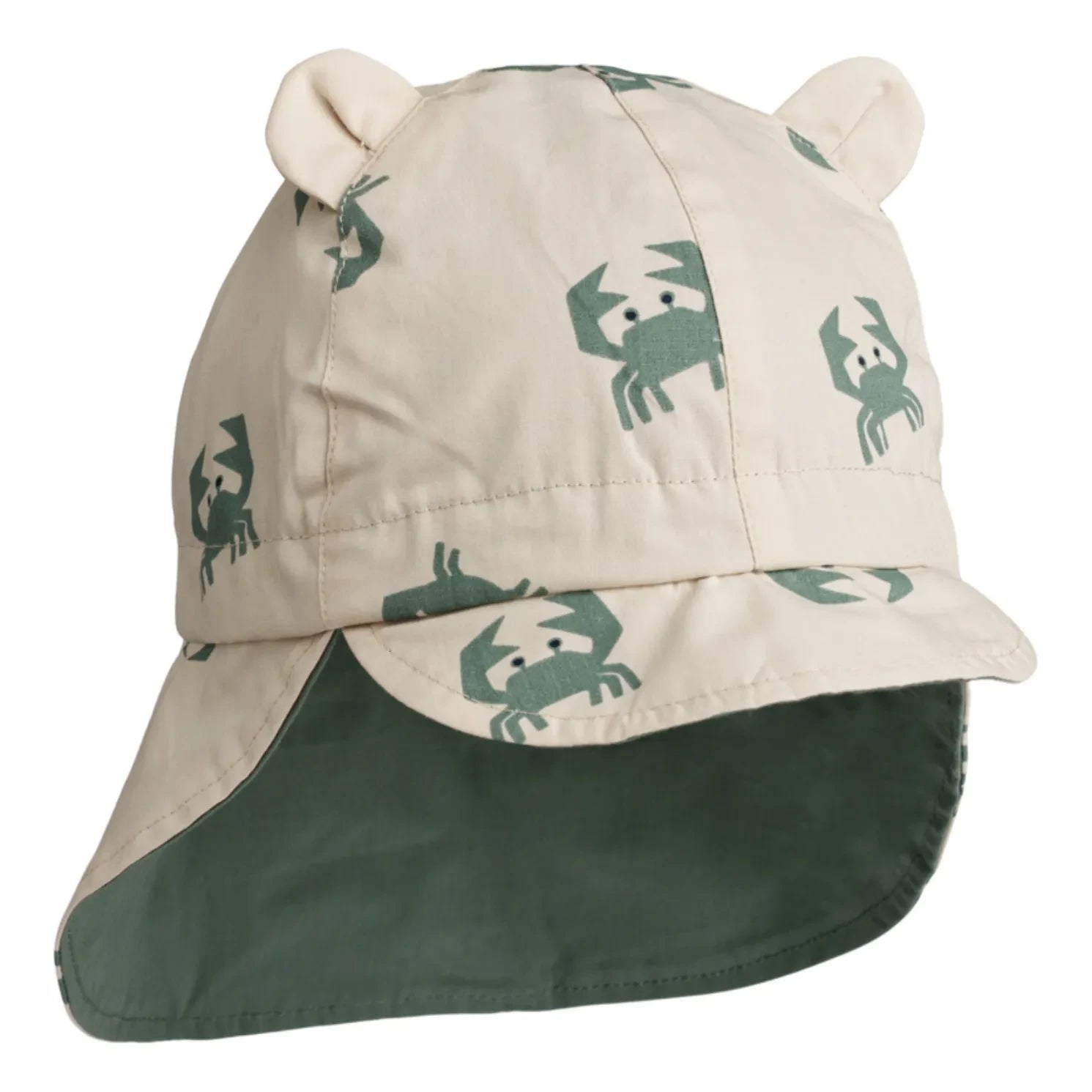 Liewood - Gorro Reversible de Algodón Orgánico para Bebés Gorm | Salvia