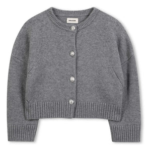 Zadig & Voltaire - Cárdigan de lana Ailes | Gris jaspeado