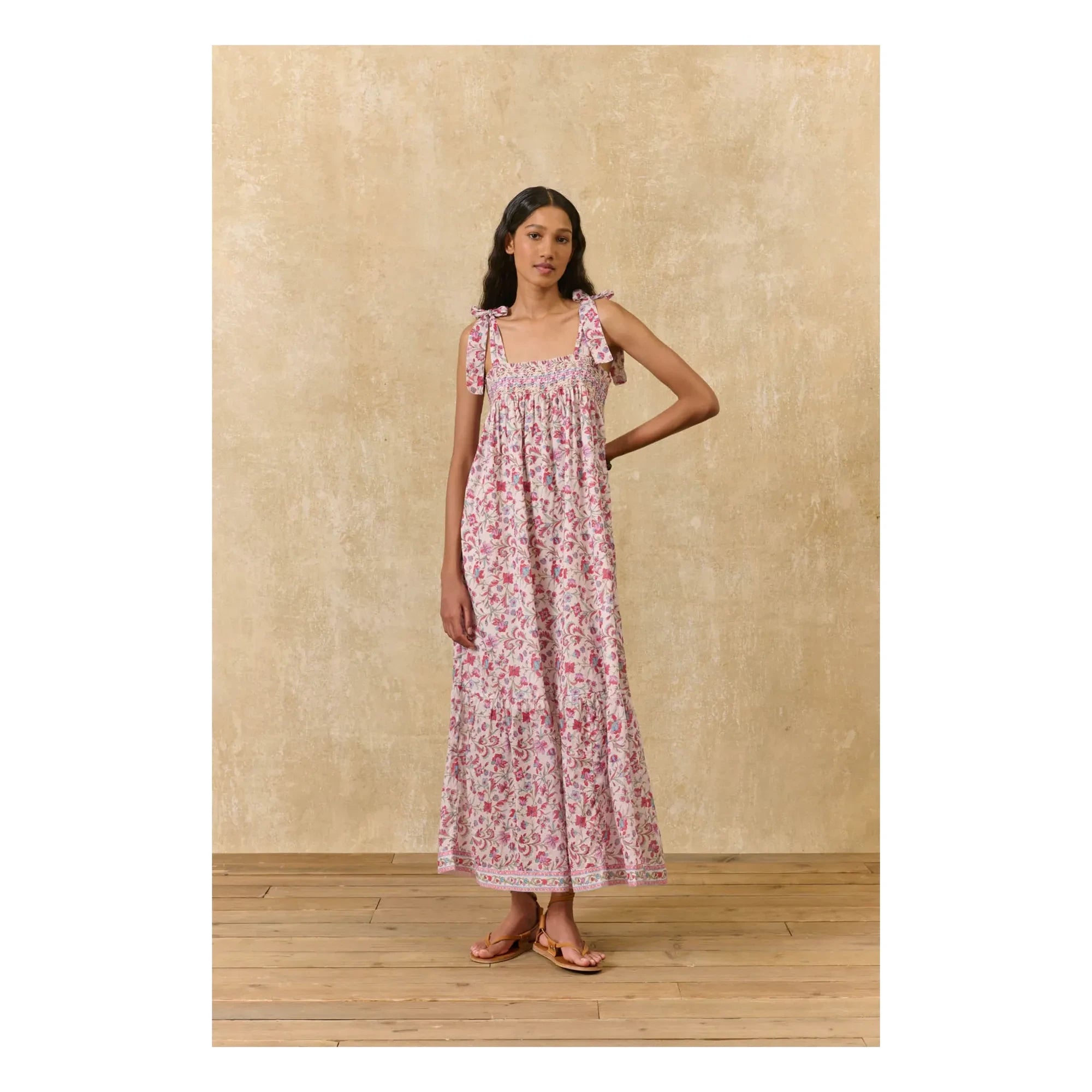 Louise Misha - Vestido de algodón orgánico Marcelette | Rosa