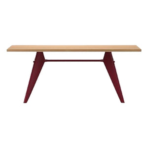 Vitra - Mesa EM - base roja japonesa - Jean Prouvé, 1950 | Roble