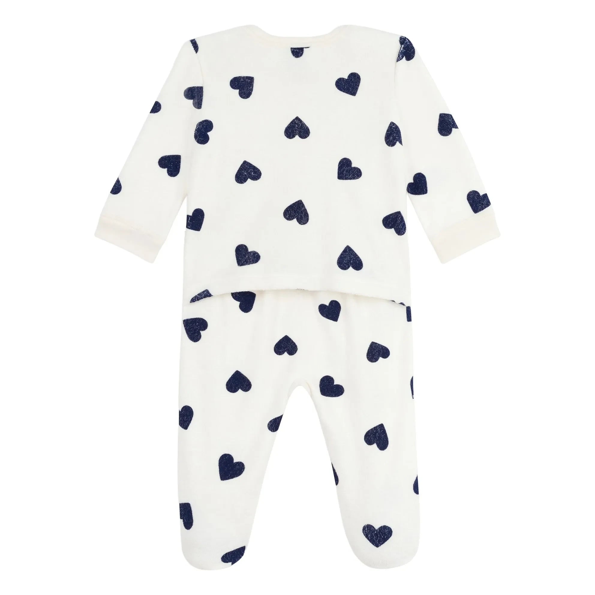 Petit Bateau - Pijama PB con corazones Sleep Well | Crudo