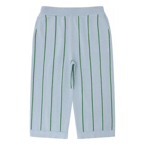 FUB - Pantalones a Rayas, de Punto Extrafino, Algodón Orgánico | Azul claro