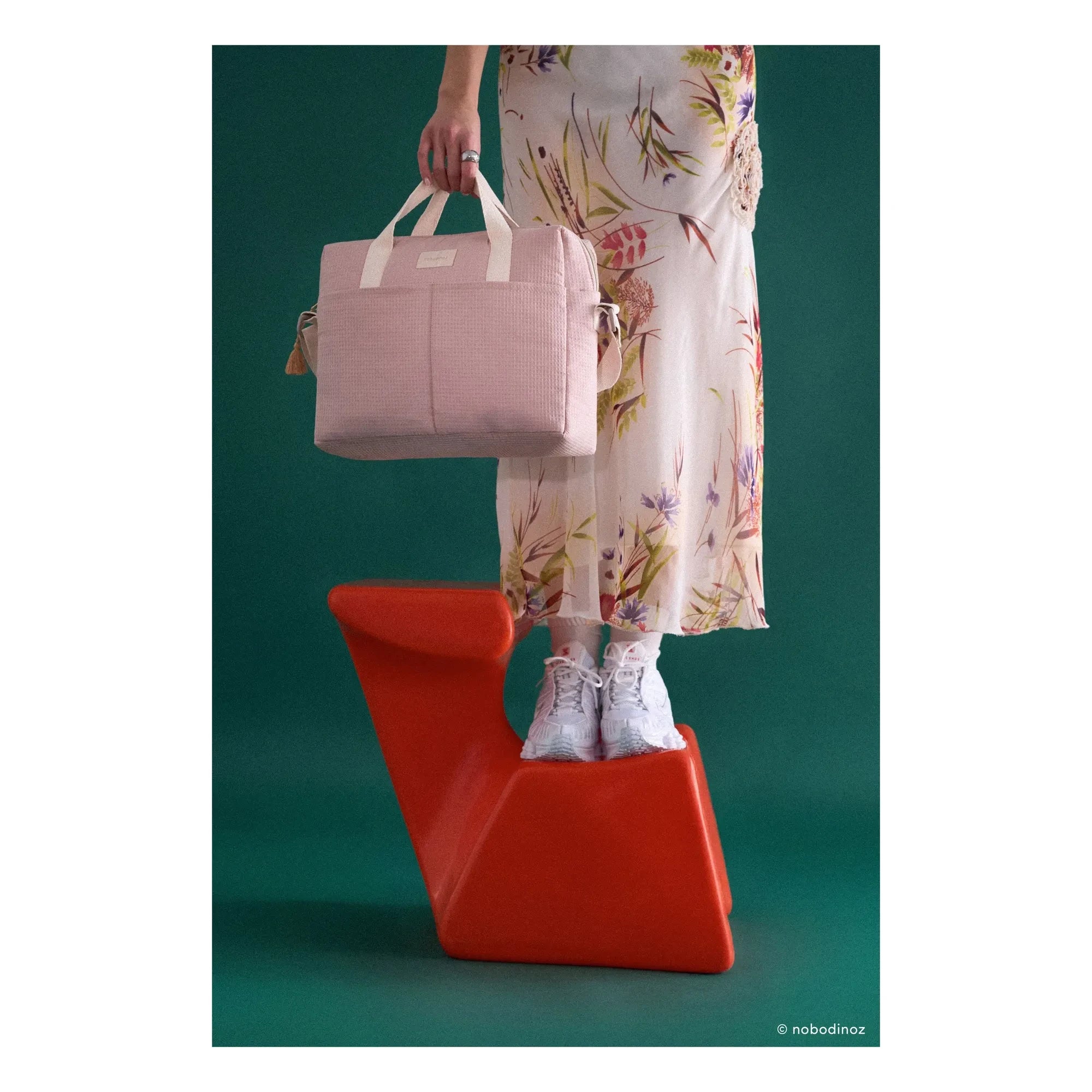 Nobodinoz - Bolso de maternidad impermeable Gala Opera | Rosa Claro