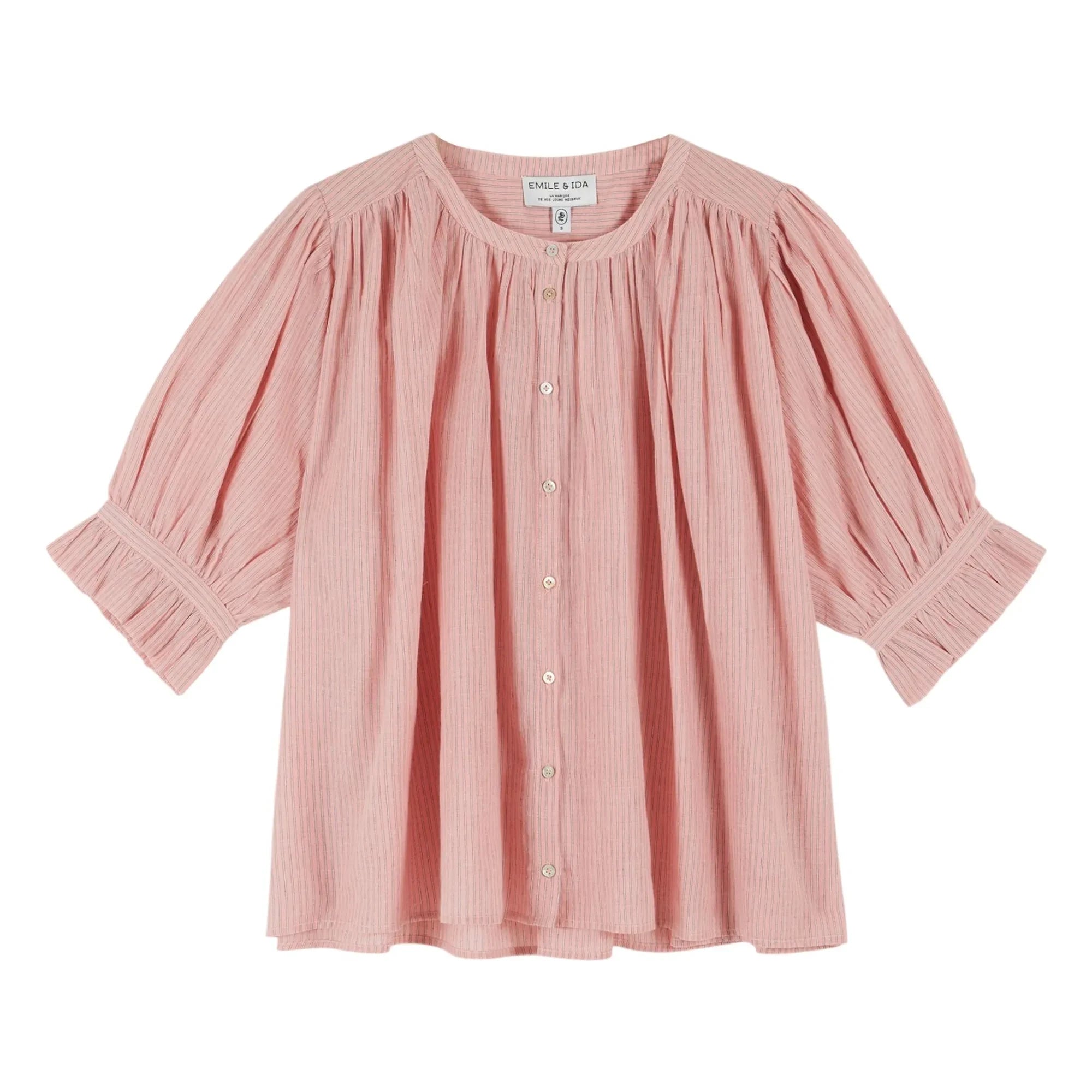 Emile et Ida - Blusa Rosa de Algodón Khadi