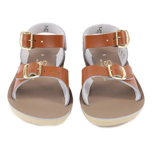 Salt-Water - Sandalias impermeables de piel con doble hebilla Surfer | Camel