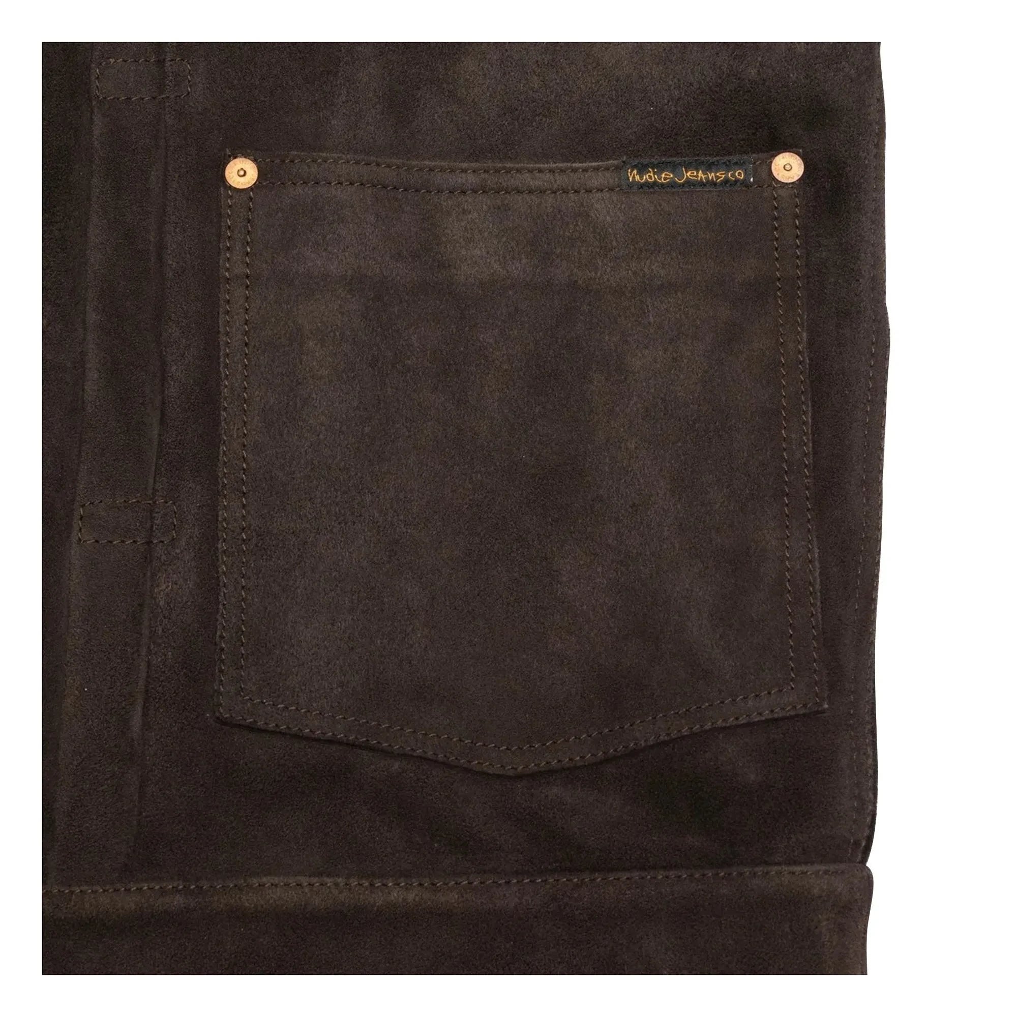 Nudie Jeans - Chaqueta de cuero de ante Dante II | Marrón oscuro
