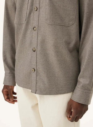 Noyoco - Chaqueta de Camisa de Lana Virgen Ottawa | Natural