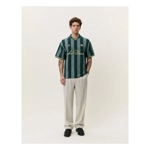 Les Deux - Çizgili Futbol Polo | Koyu yeşil