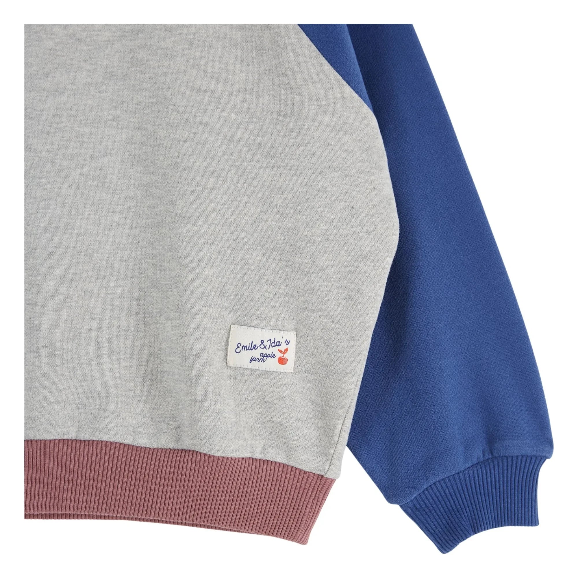 Emile et Ida - Sudadera de algodón orgánico con bloques de color | Gris jaspeado