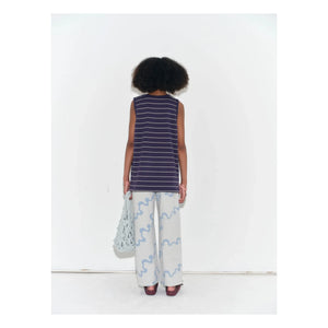 Main Story - Jeans de algodón orgánico con diseño abstracto | Azul claro