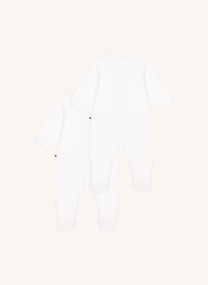 Petit Bateau - Conjunto de Pijamas de Algodón Orgánico de 2 Piezas | Blanco