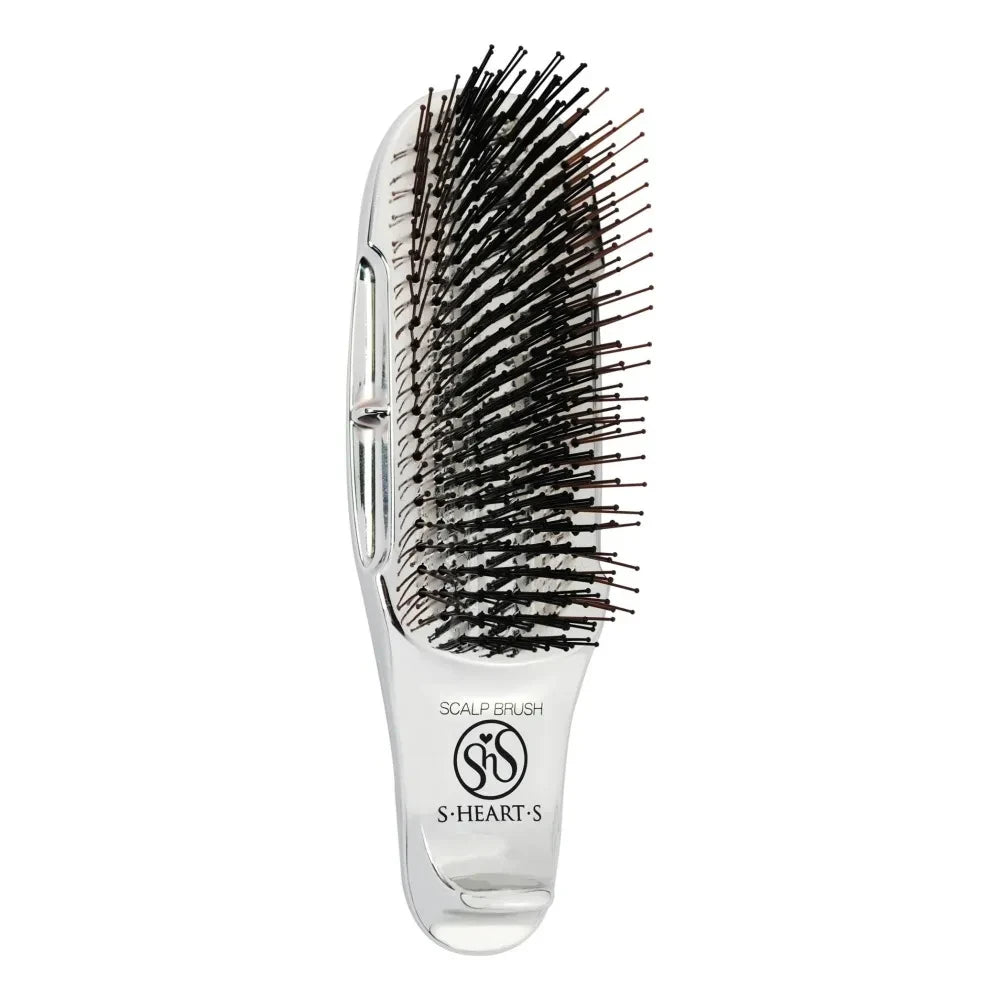 S.Heart.S - Cepillo para cabello Mini Scalp+ para cabellos gruesos | Plateado