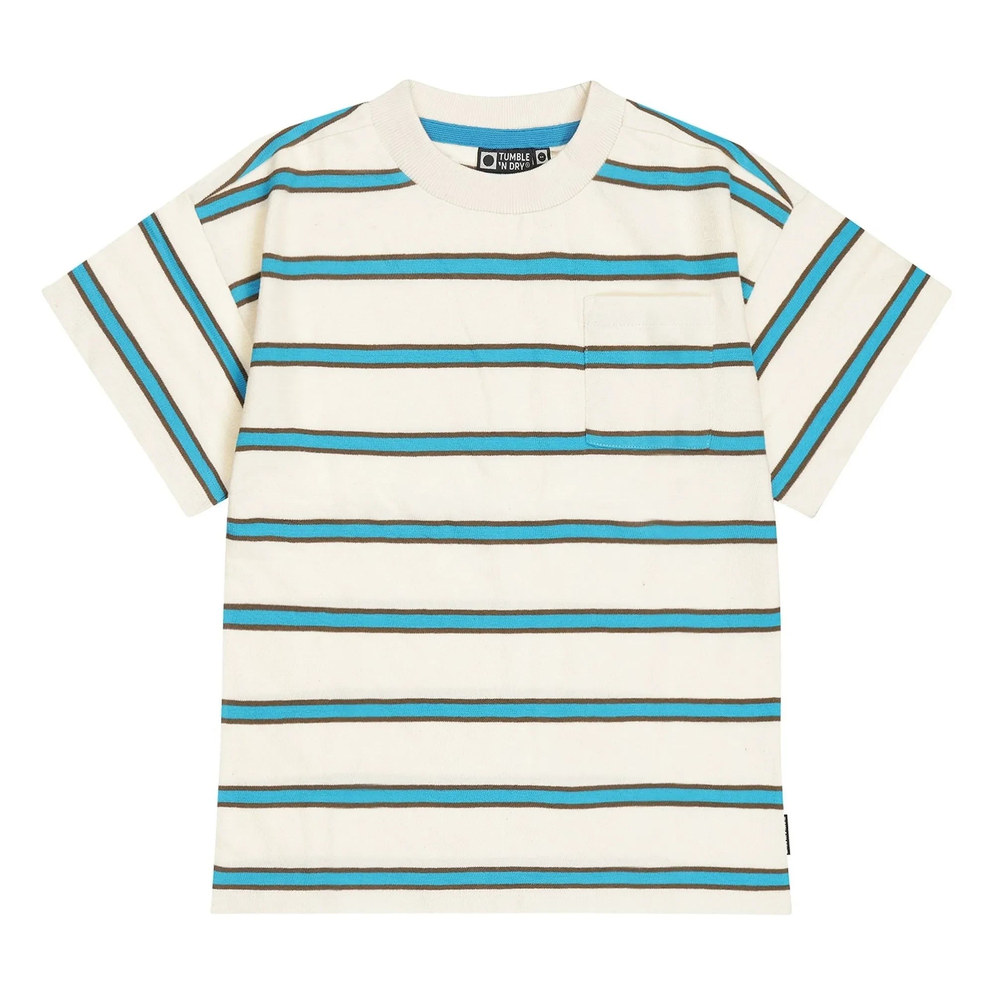 Tumble N'Dry - Camiseta Oceano Oversize de Algodón Orgánico a Rayas | Azul