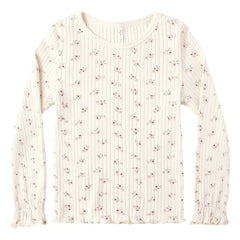 Rylee + Cru - Camiseta de Canalé con Estampado Floral | Crudo