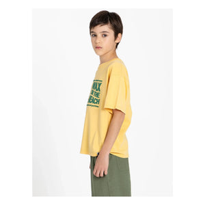 Hundred Pieces - Camiseta de algodón orgánico Finn | Mostaza