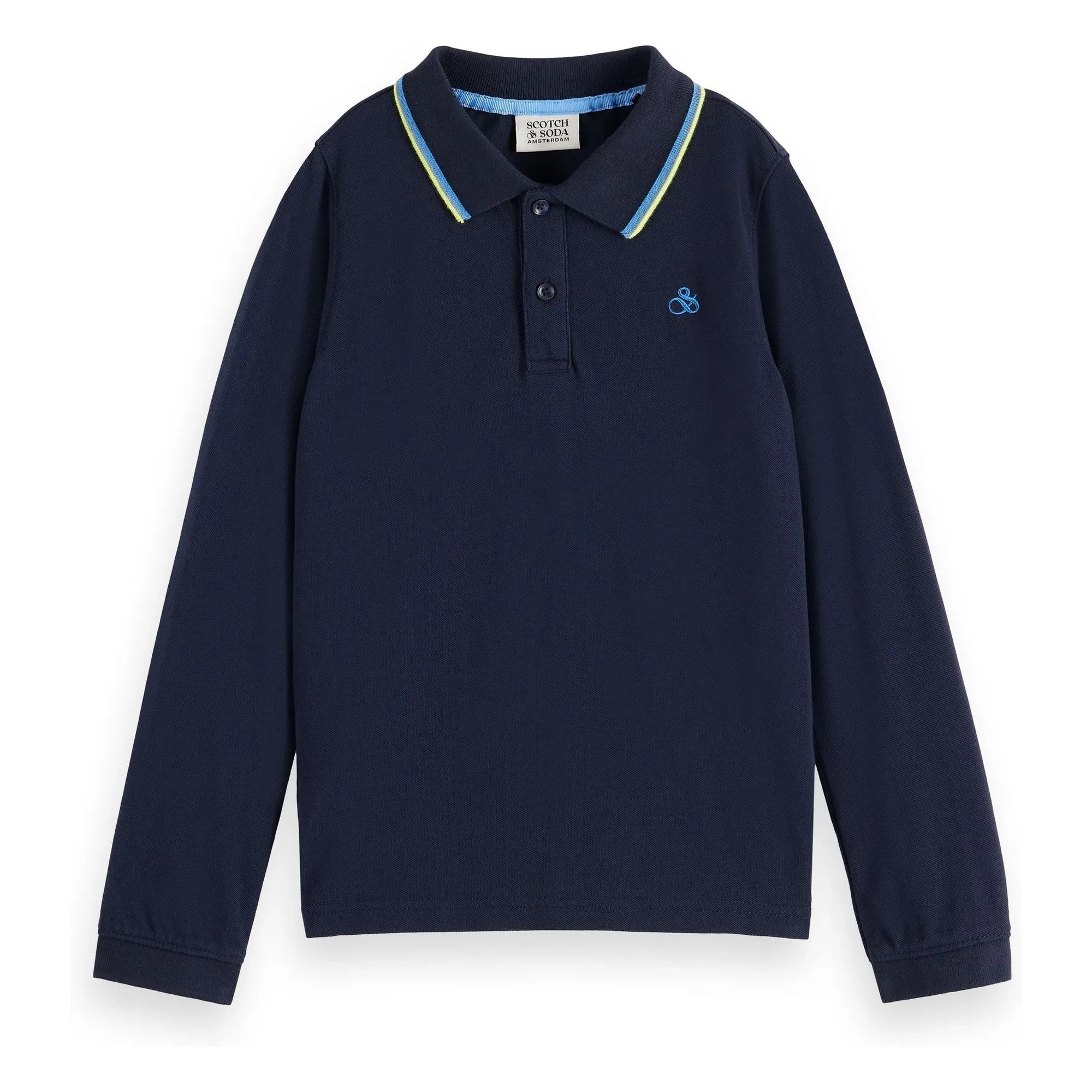 Scotch & Soda - Polo de piqué de manga larga | Azul marino