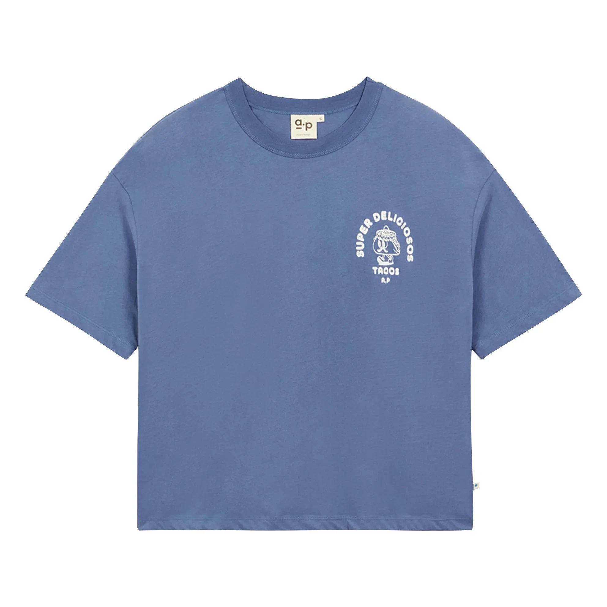 a.p - Camiseta de algodón orgánico Super Tacos | Azul noche
