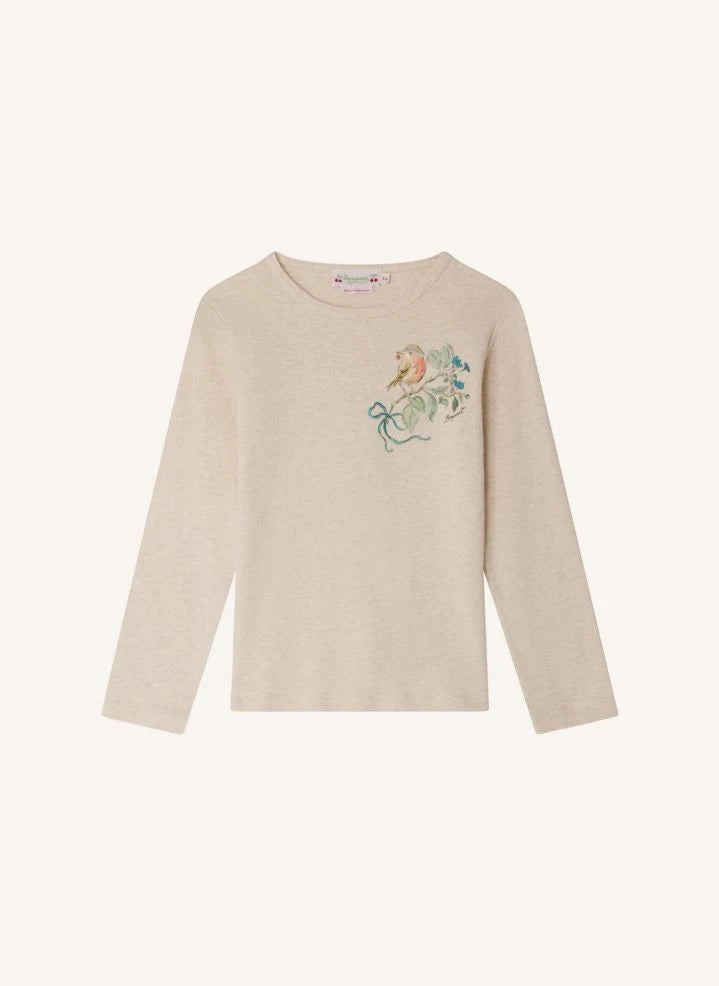 Bonpoint - Tidjiane Camiseta acanalada de algodón orgánico | Heather beige