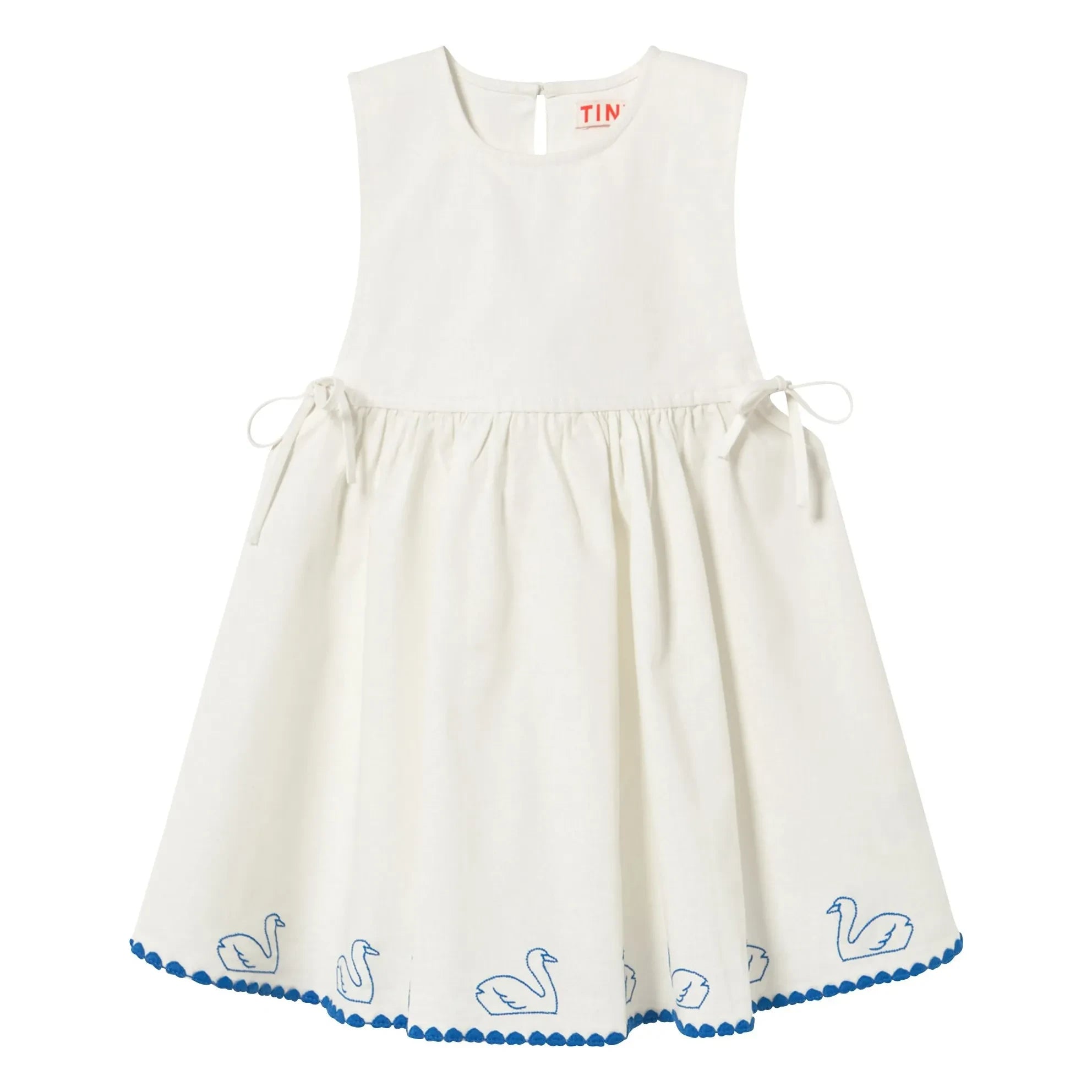 Tinycottons - Vestido de lino Swans | Blanco