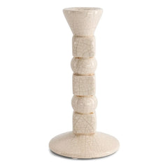 The Socialite Family - Candelabro Anna de cerámica craquelada, tamaño pequeño | Crema