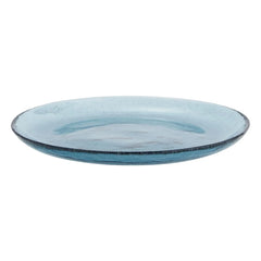 Madam Stoltz - Plato de cristal de color | Azul