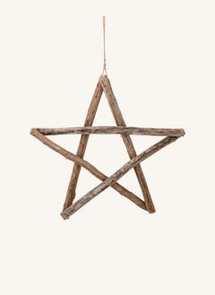 Bloomingville - Adorno Navideño de Madera en Forma de Estrella
