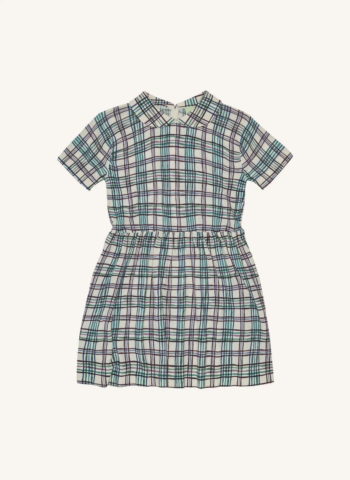 FUB - Vestido de cuadro de algodón orgánico | Verde
