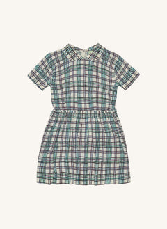 FUB - Vestido de cuadro de algodón orgánico | Verde