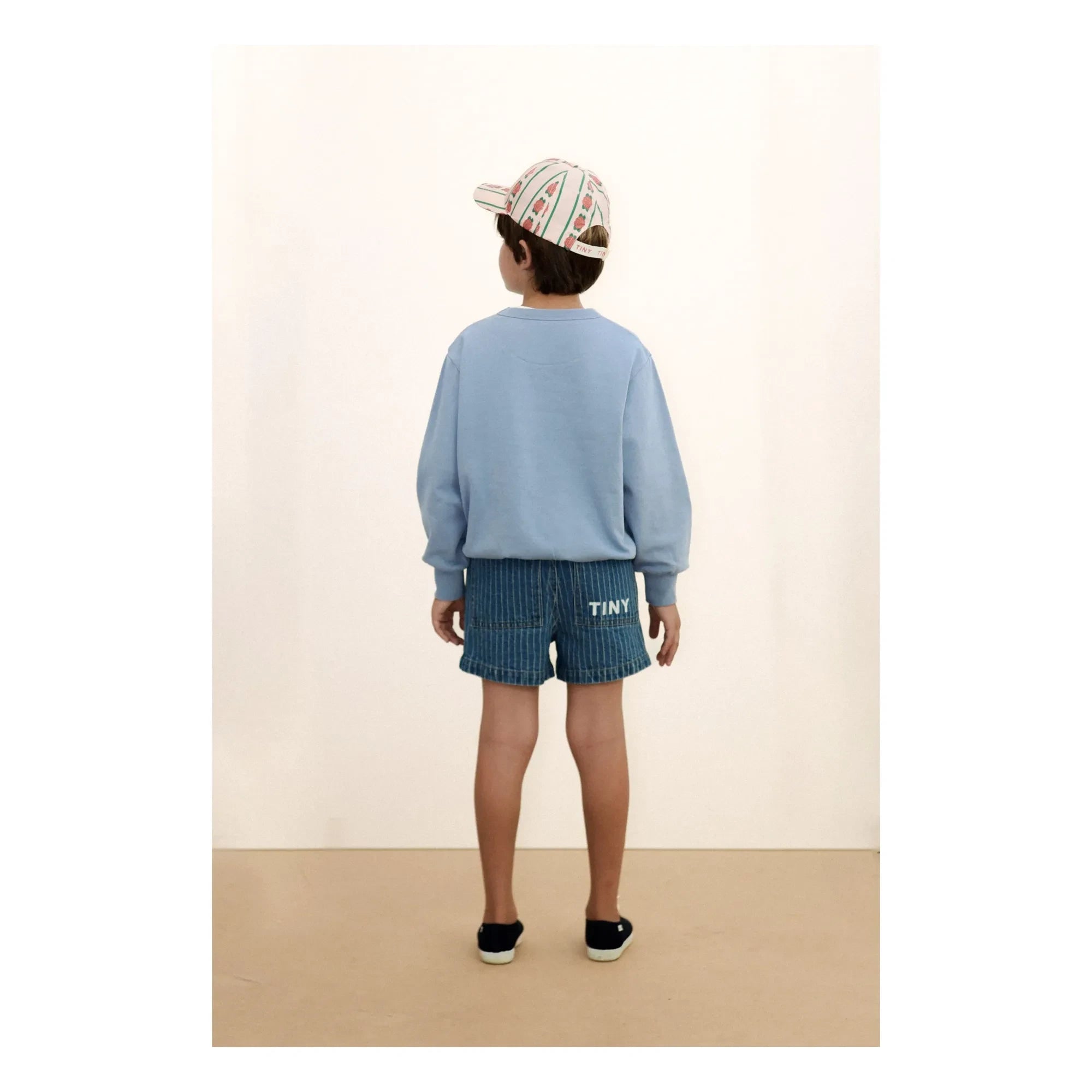 Tinycottons - Pantalones Cortos Vaqueros Rayas | Azul