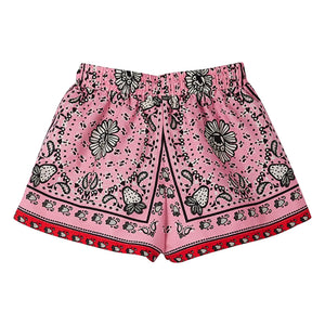 Fabula - Bandana rosa corta con cordones