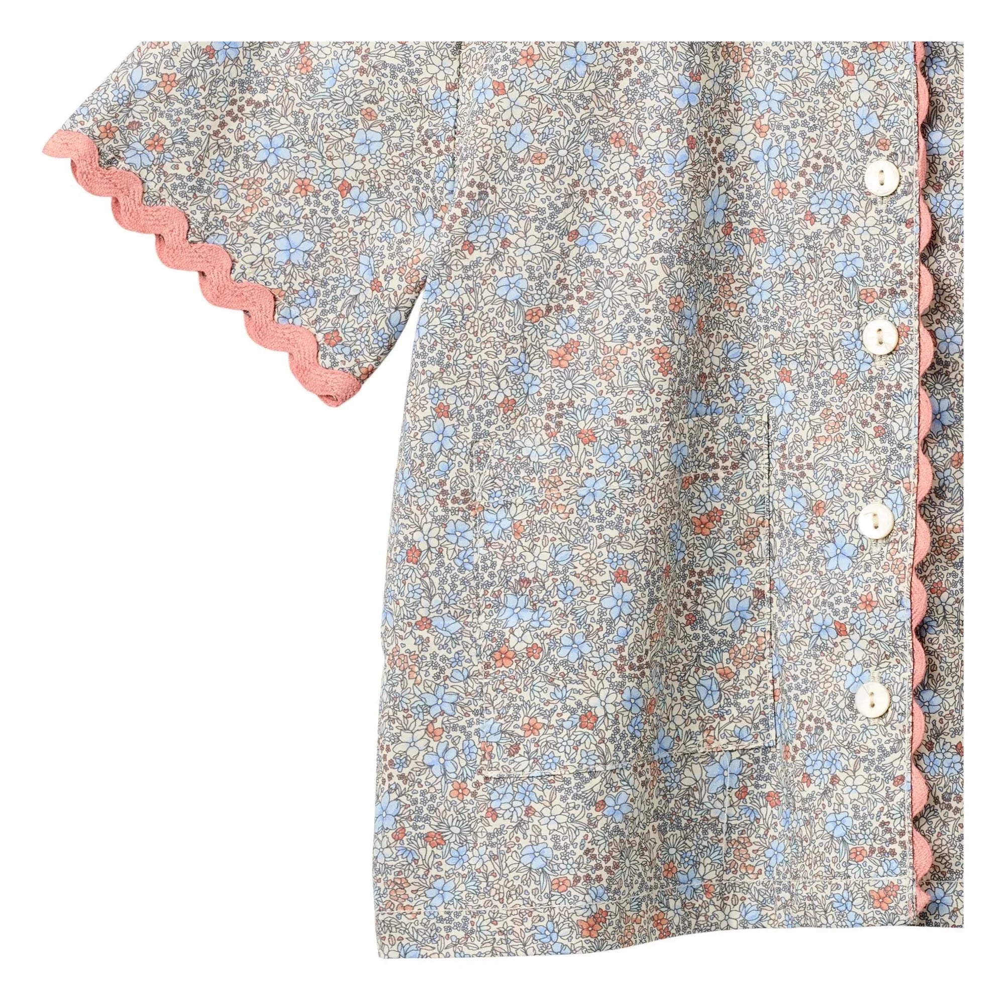Wheat - Camisa de algodón orgánico Lace Vilma Fleurie | Azul claro
