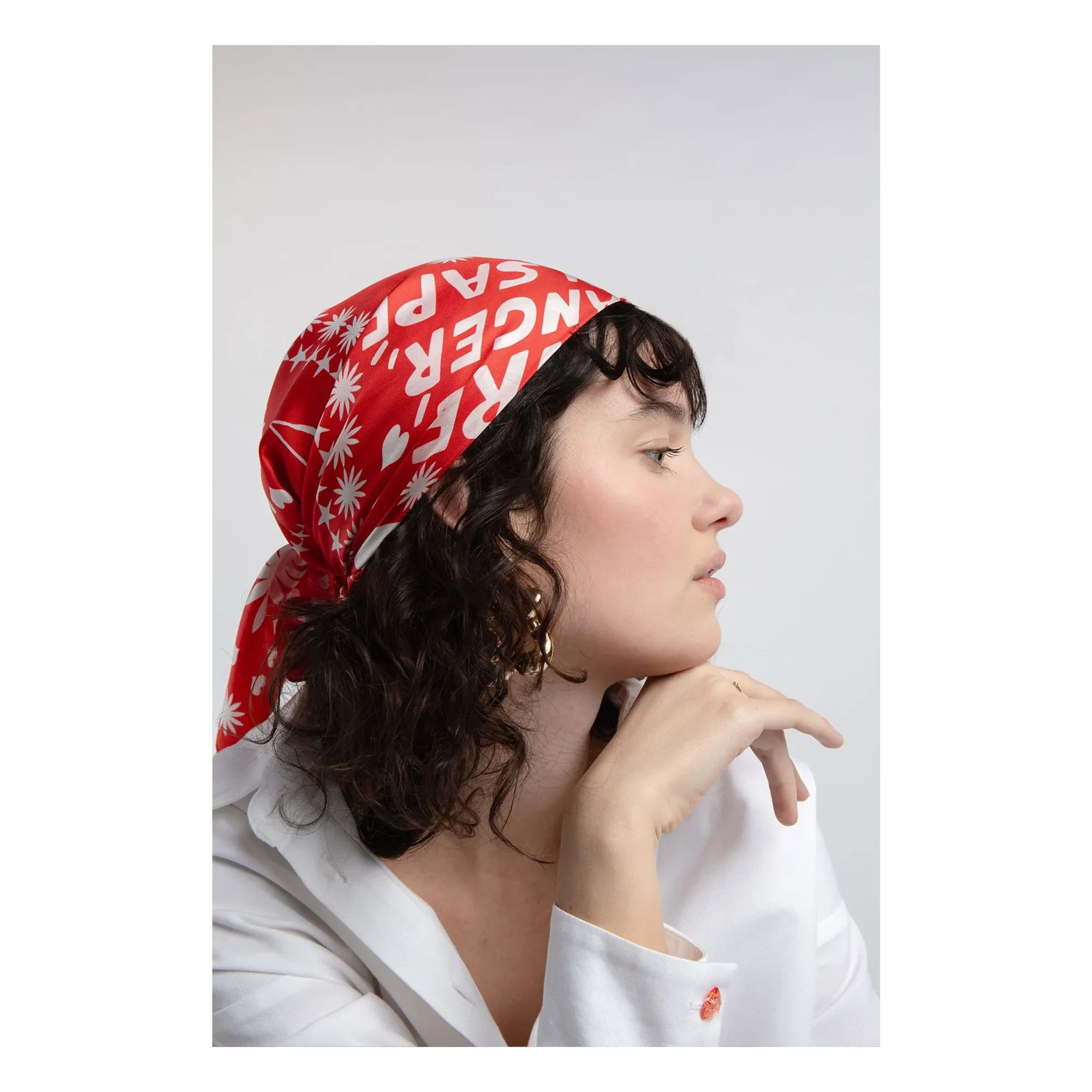 Elise Chalmin - Ben Bandana Bufanda de Seda | Rojo