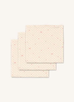 Konges Sløjd - Cherry Dot Organik Pamuklu Bebek Bezleri - 3'lü Set | Pembe
