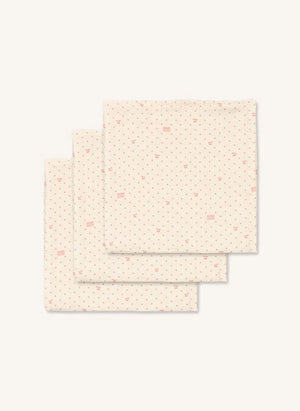 Konges Sløjd - Cherry Dot Organik Pamuklu Bebek Bezleri - 3'lü Set | Pembe