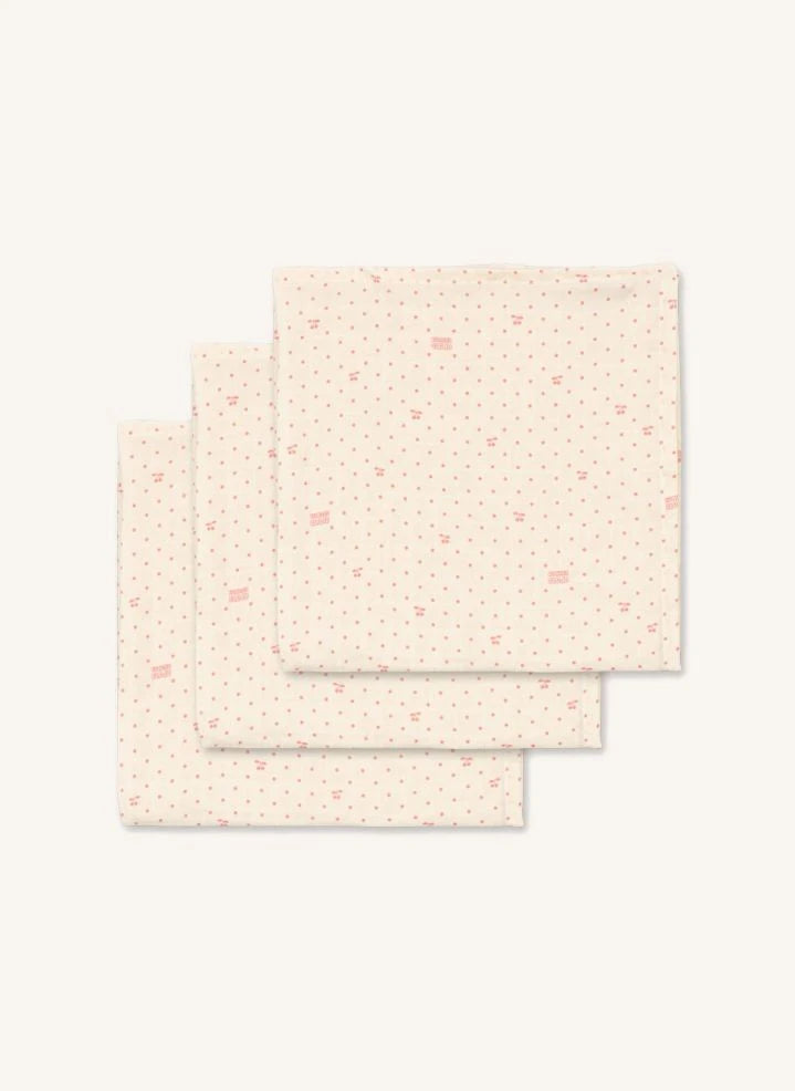 Konges Sløjd - Cherry Dot Pañales de Algodón Orgánico para Bebé - Set de 3 | Rosa