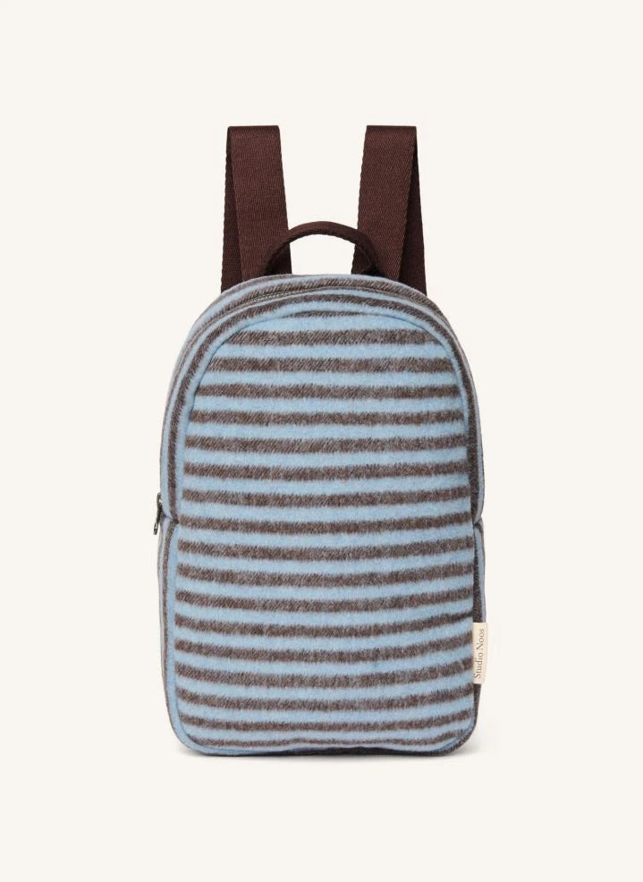 Studio Noos - Mochila de lana a rayas | Azul claro