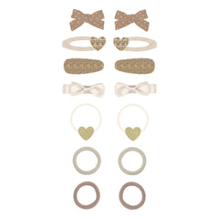 Mimi & Lula - Set de 14 horquillas y pinzas para el pelo con brillantina | Dorado