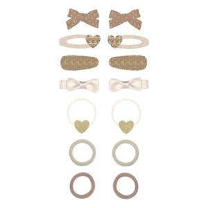 Mimi & Lula - Set de 14 horquillas y pinzas para el pelo con brillantina | Dorado