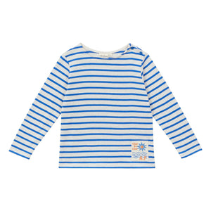 Arsène et Les Pipelettes - Camiseta de algodón orgánico a rayas | Azul