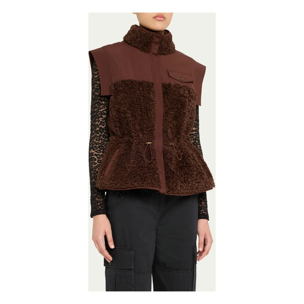 Ulla Johnson - Chaleco Tariet Teddy sin mangas | Burdeos