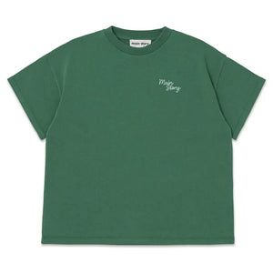 Main Story - Camiseta de Algodón Orgánico Pesado | Verde cromo